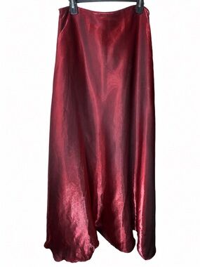 Simco Formalwear Vintage Burgundy Satin Full Length A-Line Formal Skirt Size 12